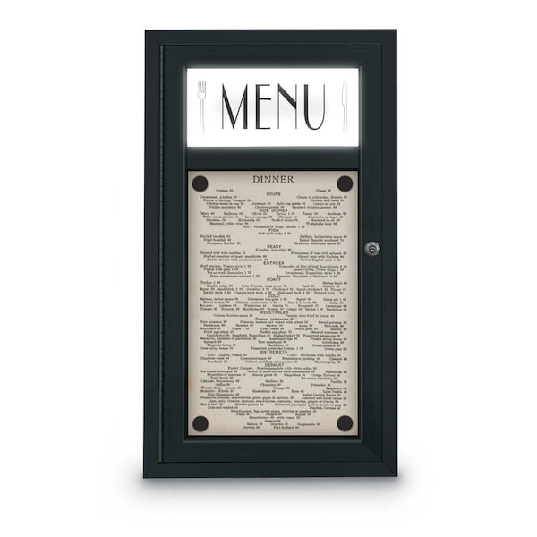 Enclosed Corkboard, 1 Door, 72"x48", 4" Fra, UV3419-BLACK-COBACC